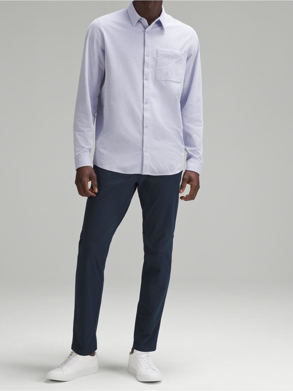 Lululemon Commission Long-Sleeve Shirt Pocket Blue Large Button Down